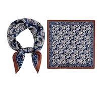 GIMIRO Bufanda de seda simulada para hombre, 53 x 53 cm, bufanda vintage pequeña cuadrada estilo británico anacardo flor bufanda, 53x53cm