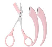 GIMIRO jeras de cejas, recortador de cejas con peine, afeitadora manual, eliminador de cejas, kit de belleza para corte de pelo (PINK PRO)