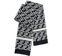 GIMIRO Mujeres Bufanda de Seda Simulada para 150 x 16 cm Doble cara Esquina cuadrada varios estilos Estampado Punto de onda Rayas (Black White Unisex)