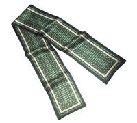 GIMIRO Mujeres Bufanda de Seda Simulada para 150 x 16 cm Doble cara Esquina cuadrada varios estilos Estampado Punto de onda Rayas (Green Classical Floral Unisex)