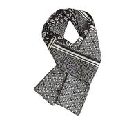 GIMIRO Mujeres Bufanda de Seda Simulada para 150 x 16 cm Doble cara Esquina cuadrada varios estilos Estampado Punto de onda Rayas (Black Cloud Gentle Men)