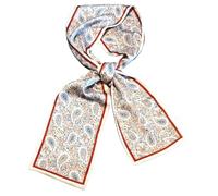 GIMIRO Mujeres Bufanda de Seda Simulada para 150 x 16 cm Doble cara Esquina cuadrada varios estilos Estampado Punto de onda Rayas (Beige Floral)