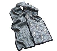 GIMIRO Mujeres Bufanda de Seda Simulada para 150 x 16 cm Doble cara Esquina cuadrada varios estilos Estampado Punto de onda Rayas (Gray PSL)