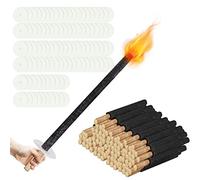 Gimisgu 50 antorchas de cera natural, antorchas de jardín de alta calidad, tiempo de combustión 45 min, cera natural con mango largo, antorcha de jardín para excursiones al aire libre