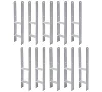 Gimisgu Anclajes para postes en H, 10 unidades, anclajes en H, para postes en H, para valla e invernadero, postes de madera cuadrados (91 x 600 mm)