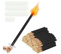 Gimisgu Antorchas de jardín para exteriores, 50 unidades, tiempo de combustión, 45 min, incluye protector de manos con mango extra largo para niños, antorchas nocturnas