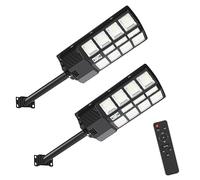 Gimisgu Farol de calle solar LED de 400 W, lámpara solar para exterior con sensor de movimiento, 6500 K, IP67, resistente al agua, para jardín, calle (2 unidades)