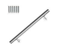 Gimisgu Pasamanos de acero inoxidable, pasamanos para escaleras, pasamanos de pared, escaleras para interiores y exteriores, barra con soporte y tapas, diámetro de 42 mm, longitud: 80 cm