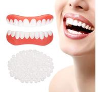 GiMlY Dentadura Postiza de Silicona Chapa Cosmética Dientes Sonrientes Postizas Reales Dentaduras de Carillas Flexibles para Dental, Talla Única, Set de 1