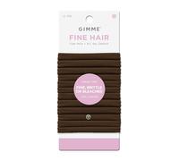Gimme Beauty Fine Hair - Bandas elásticas para cabello fino, quebradizo o decolorado, sin abolladuras, agarre suave para comodidad durante todo el día, paquete de 12, marrón claro