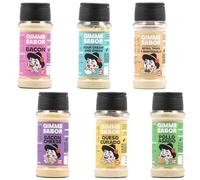 Gimme Sabor Set del Chef - Pack 6 Sazonadores Gourmet 100% Vegetales | Bacon, Bacon & Queso, Queso Curado, Setas Trufa & Mantequilla, Pollo Asado, Sour Cream & Onion | Sin Gluten ni Alérgenos