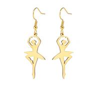 Gimnasia Bailarina Pendientes de Ballet Pendientes Colgantes Bailarina Bailarina de Ballet Joyería inspiradora de bailarina de ballet Regalos de recital de danza de bailarina para mujeres (oro 1)