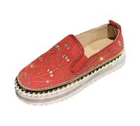 Gimnasia Glitterate para Mujer Zapatos de con Strass Zapatillas Metálicas con Lentejuelas Calzado Bajo con Cordones Zapatos de Paseo Cómodos en Color Único