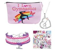 Gimnasia niña set de regalo - Gimnasia regalos con bolsa de maquillaje, pulsera, collar y pegatinas - cosas geniales para niñas - Regalo perfecto para niños y adolescentes, Rosa., Gimnasia