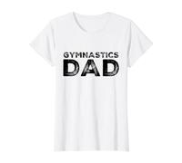 Gimnasia para Hombre, papá, Hija, Gimnasta, animar, papás, Hijas Camiseta gráfica económica, Mujer, Blanco, XS