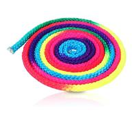Gimnasia rítmica de seda sintética, 2,8 m de nailon de color arco iris rítmica, cuerda de gimnasia rítmica sólida competición de arte cuerda de entrenamiento para artes y deportes competición