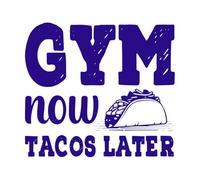 Gimnasio ahora tacos después diseño Calcomanías de letras 67.2x74.9cm Pegatinas para vidrio Azul oscuro