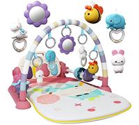 Gimnasio De Juegos Para Bebe con Piano, Alfombra de Gateo con Luces y Sonidos, Manta de Juego con Arco de Juego y 5 Juguetes Extraíbles para Bebés, Alfombrilla de Fitness Kick Piano para 0-36 Meses