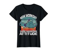 Gimnasio Dino T-Rex Deporte Culturismo Dinosaurio Camiseta gráfica económica, Mujer, Negro, XS