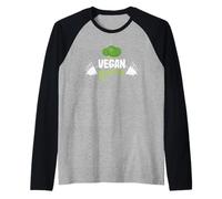 Gimnasio Divertido Entrenamiento Dieta Basada en Plantas Fitness Vegano Camiseta Manga Raglan