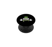Gimnasio Divertido Entrenamiento Dieta Basada en Plantas Fitness Vegano PopSockets PopGrip Adhesivo