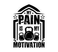 Gimnasio, gimnasio, cita motivacional, entrenamiento, diseño de fitness inspirador Decoración de vinilo para pared 38x51.5cm Pegatinas para vidrio Negro