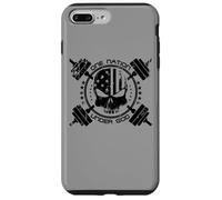Gimnasio One Nation Under God Skull Barbells con Bandera Estadounidense Carcasa para iPhone 7 Plus/8 Plus
