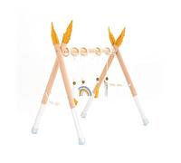 Gimnasio para Bebé Montessori Robincool Hanger 60x44x57 cm Madera Ecológica | Gimnasio de Actividades | Arco de Juego Multicolor | Patas Antideslizantes