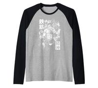 Gimnasio Samurai Iron Muscle Mentality Japonés Entrenamiento Guerrero Camiseta Manga Raglan