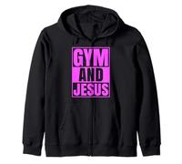Gimnasio y Jesús Entrenador Cristiano Grace God Atleta Levantamiento Sudadera con Capucha