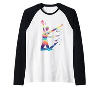 Gimnasta con aro para niñas y niños Gimnasia rítmica Camiseta Manga Raglan