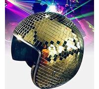 GIMOCOOL Casco Disco Ball, Disco Ball Casco Flash Mirror Ball, Gorra Espejo Disco Ball con Visera Retractable, Sombrero Disco Clásico, Casco Disco de Cristal Espejo Brillante