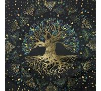 GIMOCOOL Paño de altarismo, alfombra de altar, árbol de la vida, mantel, estera tarot, paño de cartas tarot, mantel de brujería, lino, tarjetas de tarot, mantel, tarot, paño sagrado, adivinación