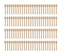 GIMOCOOL Paquete de 100 palitos de Madera para Miel,Palitos de Madera Miel cucharaditas Palo Miel Cuchara de Madera, envueltos Individualmente, Bodas, Fiestas, Regalos, Tarro de Miel