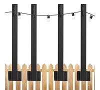 GIMOCOOL Paquete de 4 postes de luces para exteriores, postes de luz para colgar luces exteriores, postes de luz de cadena de alta resistencia, poste de luces de jardín al aire libre para terraza,