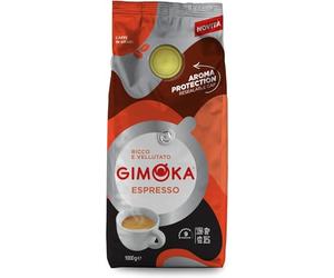 Gimoka Café en grano natural, 1 Kg, Mezcla Espresso, Tueste Medio, Intensidad 9 - Con tapón resellable - Producido en Italia