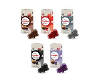 Gimoka kit de degustación 5 Variedades de Café, intensidad varía entre 6 y 13-100 Cápsulas - Compatibles con Máquinas de Café Nespresso* para uso doméstico - Producido en Italia - 10 paquetes de 10
