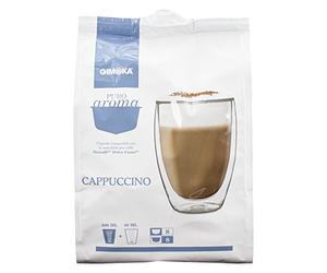 Gimoka Puro Aroma Cappuccino, Café, Café Tostado y Cápsulas de Leche, Cápsulas de Café Nescafé Compatible con Dolce Gusto, Azul Claro, 16 Cápsulas / 8 Porciones