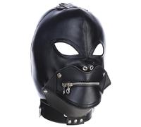 Gimps PU Leather, Corbata Ajustable, Negro, Talla Única, Máscara de Cuero