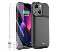 GIN FOXI Funda de batería para iPhone 13/13 Pro/14/14 Pro, funda de carga real de 7000 mAh, funda de cargador recargable, protección anticaídas, ultradelgada, paquete de batería extendida, caja de