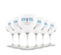 Gin Sul Juego de 6 vasos de Gin Tonic con diseño de globos, de alta calidad, aptos para lavavajillas, para bebidas, aperitivos, cócteles, 19,5 x 10,9 cm, 620 ml