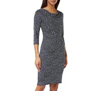 Gina Bacconi Vestido de Cuello Redondo de Jersey Estampado cóctel, Navy White, 48 para Mujer