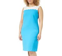 Gina Bacconi Vestido de Yugo Festoneado de crepé Musgo cóctel, Turq de Verano, 36 para Mujer