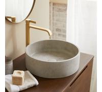 Gina - Lavabo redondo de hormigón gris H 12 x B 39 x T 39 cm