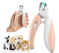 Ginalaia Cortaúñas LED para gatos y perros con luz y recogedor, ilumina las uñas de gatos y perros o línea de sangre, cortaúñas de seguridad para perros, gatos, conejos afilados, sin división de uñas