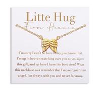 GINAZL Collar con colgante de ala de ángel Little Hug From Heaven, regalo para la pérdida de un ser querido, regalo conmemorativo de duelo, regalo de condolencia por la pérdida de papá y madre, regalo