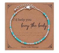 GINAZL Pulsera con código morse: I'll Help You Bury the Body, pulsera de amistad, pulseras de pareja, regalos de cumpleaños para mujeres, S, Latón, No es una piedra preciosa