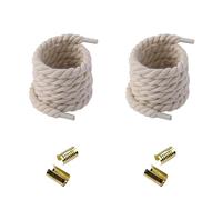 Ginddy Cordones blancos, 1 par de cordones gruesos para zapatos de la Fuerza Aérea 1 con 4 clips de cuerda, cordones redondos de algodón gruesos, cuerdas de repuesto para varios zapatos deportivos