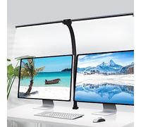 Gindoly Lampe de Table LED Puissante Pince d'architecte, Double tête, 24W 80CM, double source de lumière,pour Ecran pc,design,lecture,Diseño,Escritorio