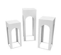 Ginelm: 3 piezas de pedestales cuadrados para fiestas, color blanco, pilares de pedestal para exhibición para bodas, cumpleaños y decoración artística